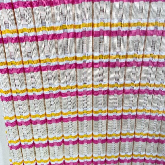 Zara Womens Size M Maxi Polo Dress Stretch‎ Striped Beige Pink Short Sleeve - Picture 6 of 8